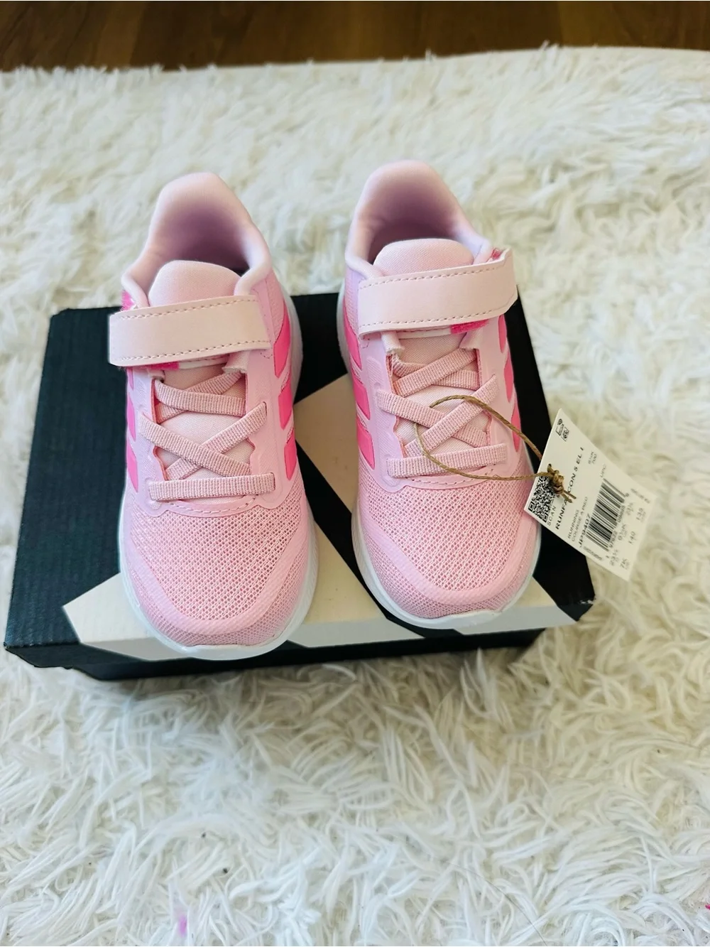 Adidas Runfalcon 5 Kids Pink White Velcro Running Shoes Size 7K New in Box